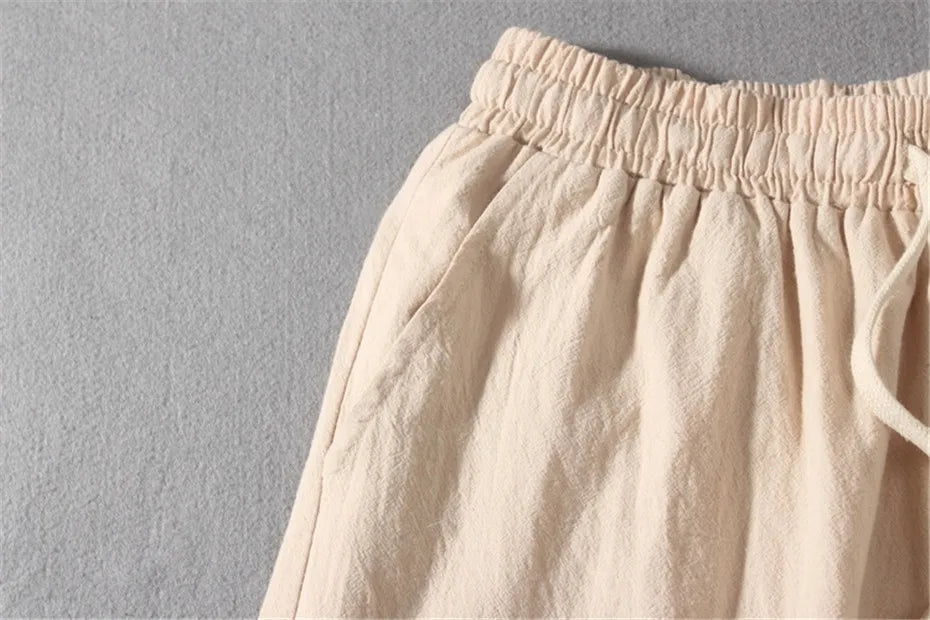 Linen Pants Men Plus Size 9XL 8XL Pants Summer Linen Trousers Male Fashion Casual Solid Color Pants Big Size 8XL 9XL