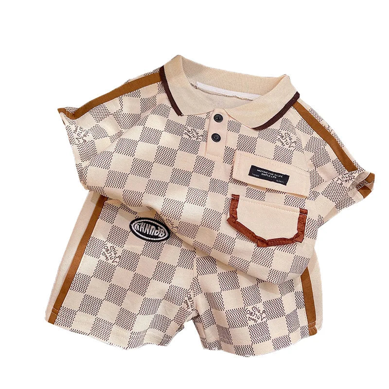 Fashion Todddler Boys Polo T-shirts + Shorts Baby Kids Girls Clothes Sets Summer Children's Outfits