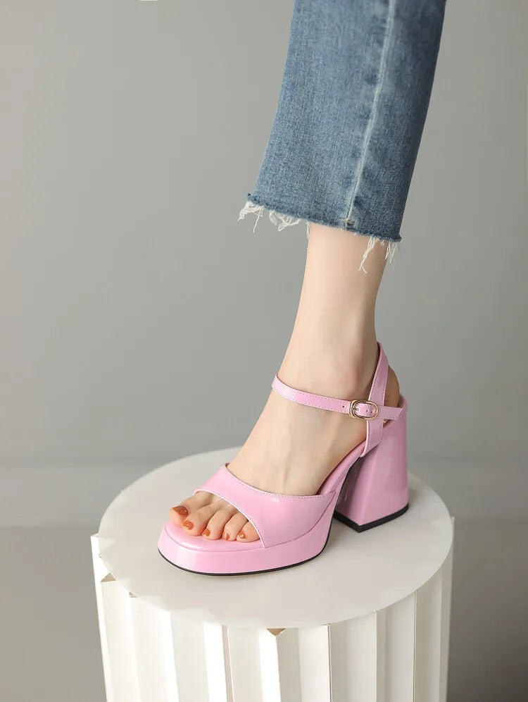 2023 Summer New Shoes Woman Brand Women's Platform Shoes Fashion Comfortable Thick Sole Sandals Square High Heels