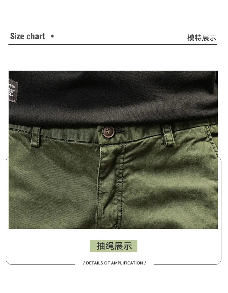 The new men's American retro sporty design in 2025 features multi-pocket, versatile drawstring work pants and stretch trousers