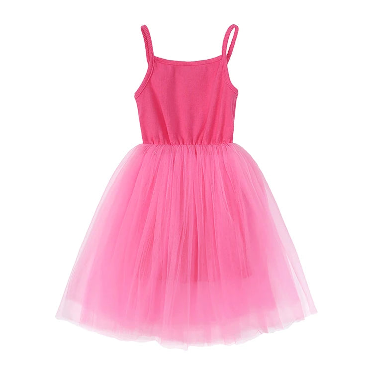 Fashion Cute Girls Casual Dresses Solid Color Sleeveless Suspenders Girls Dress Summer Kids Dresses for Girls 1-8 Years