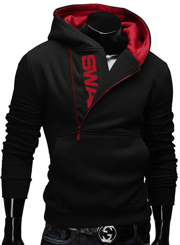New Men's Jogging Set Fashion Sports Set Letter Hoodie Set Oblique Zipper Letter Sports Pullover Hoodie Jacket Sports Set