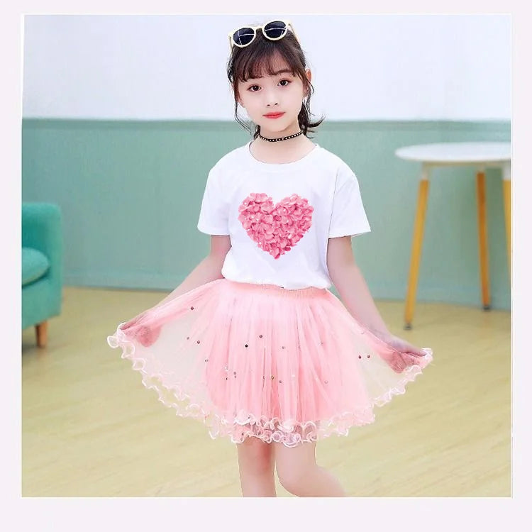 Dresses For Girl Summer Fashion Wear Outfit Kids T-Shirt Suit Unicorn Party Baby Costumes For Children Tulle Tutu Skirt Clothing