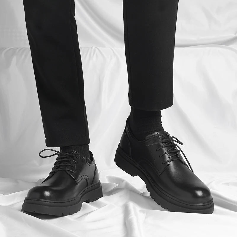 Luxury Leather Male Oxford Shoes Brown Black Mens Dress Shoes New Fashion Round Toe Men's Business Casual Shoes Formal Footwear