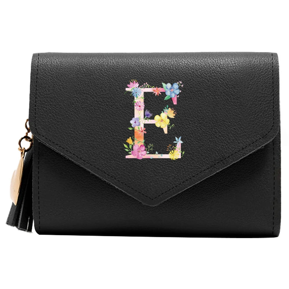 Purse Female Mini Wallet Cute Purse Pink Letter Pattern Slim Wallet RFID Blocking Credit Card Holder Coin Pocket ID Window