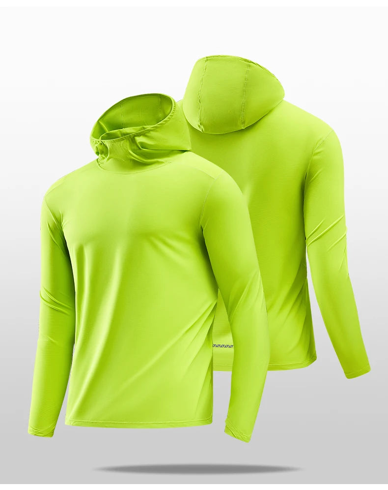 Lightweight Hooded Long-Sleeve Top for Outdoor Sports: Sun Protection, Breathable, Moisture-Wicking, Elastic Unisex