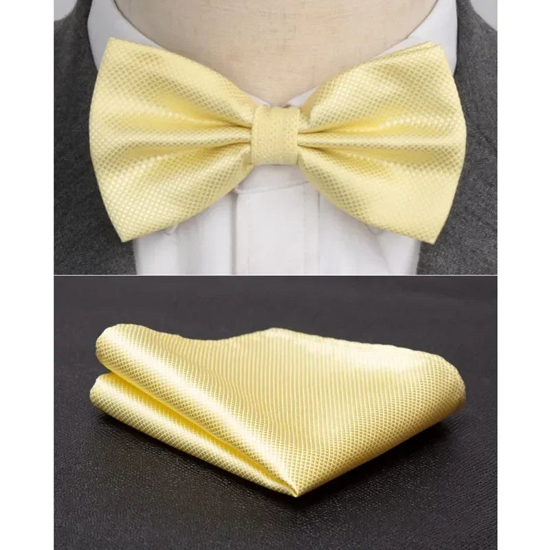 Men Bowtie Cravat Set Solid Fashion Butterfly Party Wedding Bow Ties Girls Formal Dress Tie Mens Bowknot Fashion Accessories BAZAARHUBO