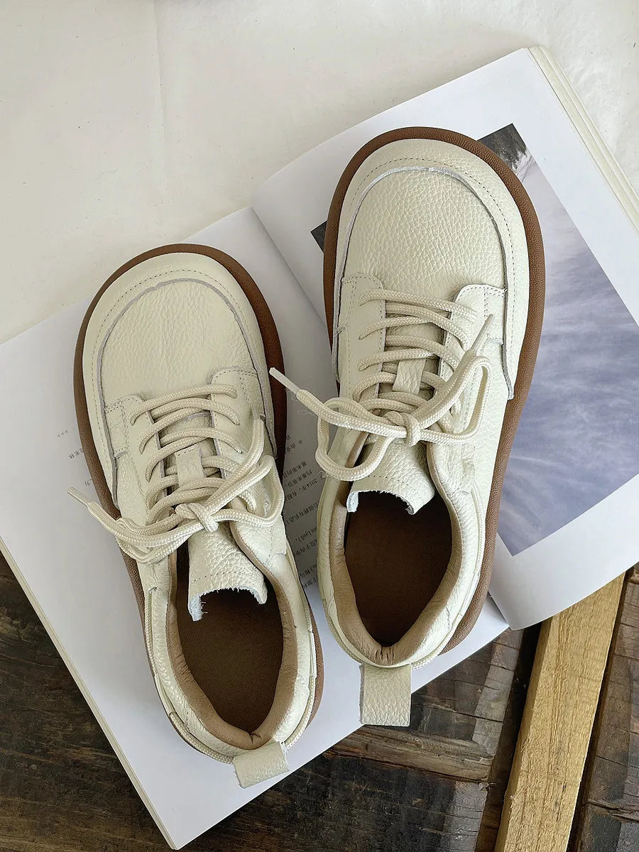 Careaymade-Genuine leather Spring single shoe soft comfortable flat shoes Cow leather low-top flats shoes,vintage women's shoes