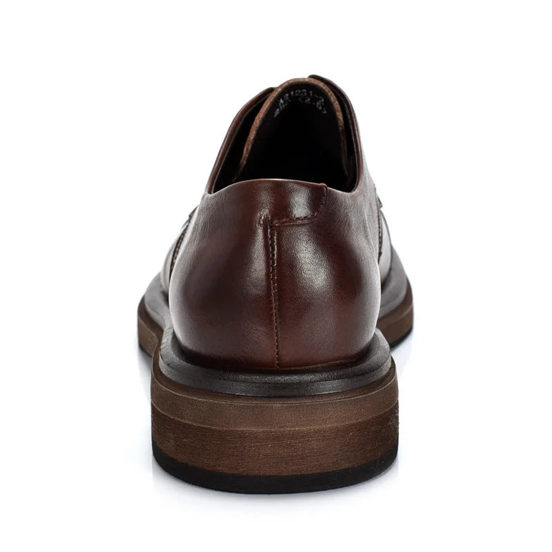 Italian Luxury Mens Shoes Solid Color Genuine Leather Flat Oxford Casual Business Social Shoe Male Sneakers Black Brown