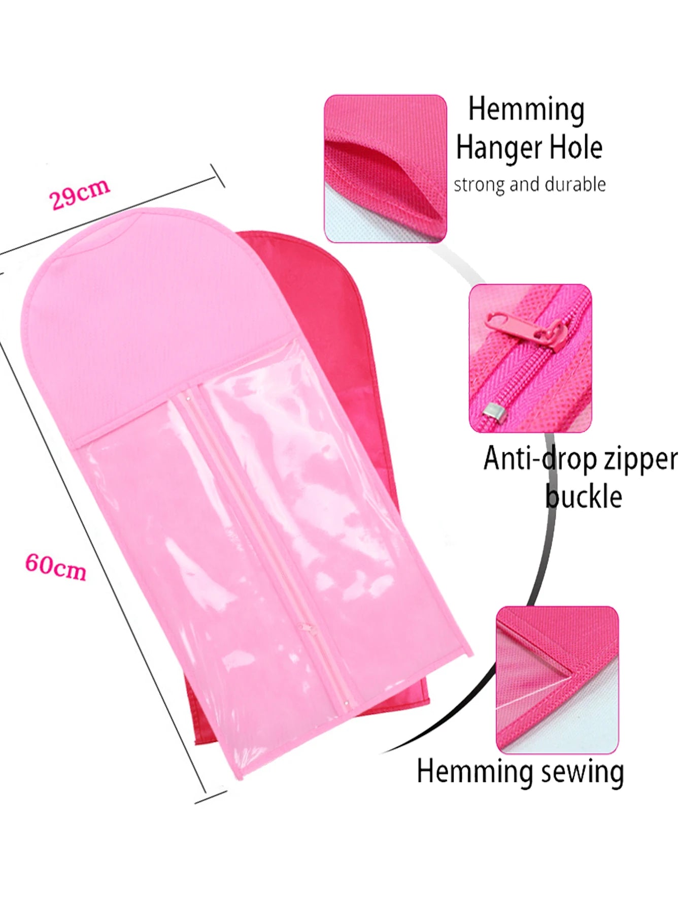 3Set Wig Storage Bag With Hanger Hair Bags With Plastic Hanger For Virgin Hair Black Wig Organizer Hangers For Multiple Wigs New
