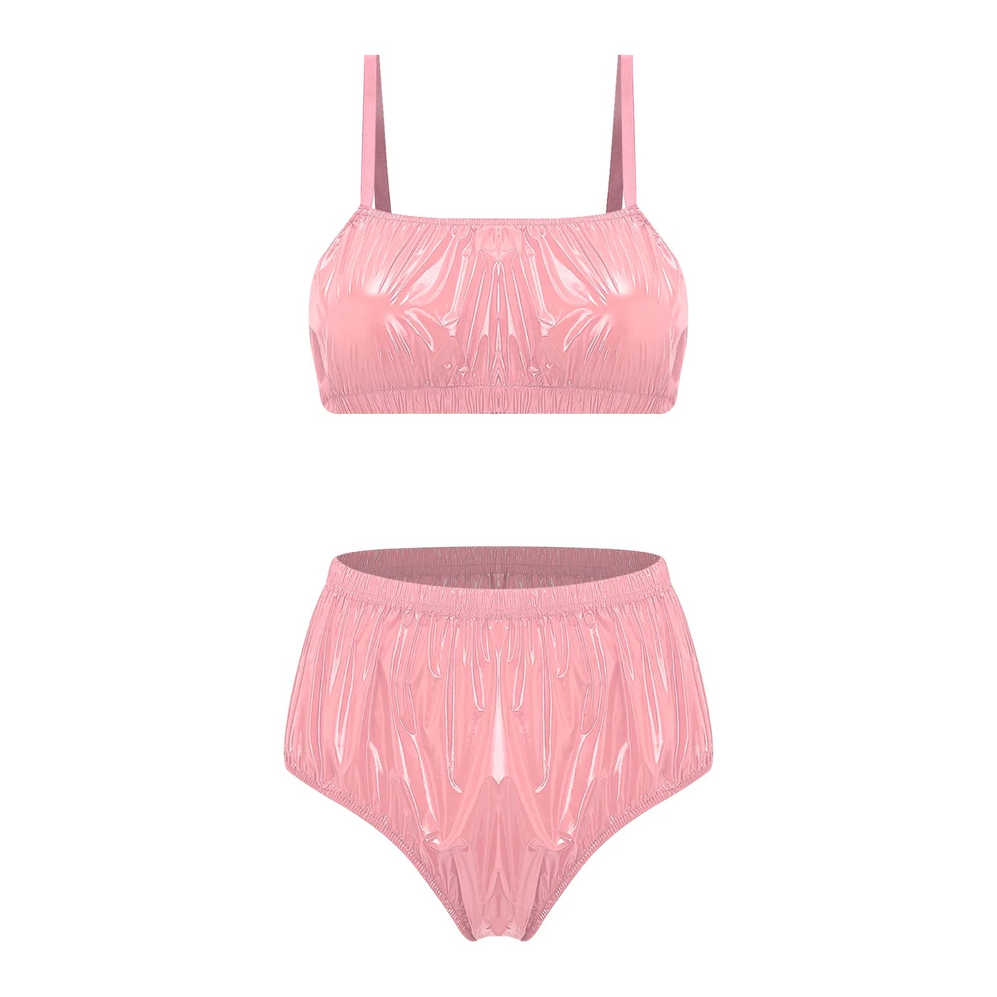Women Waterproof Bikini Set Swimsuit Bathing Suit No-pad Bra Top with Swim Shorts for Beach Pool Sunbathing Nightwear Clubwear