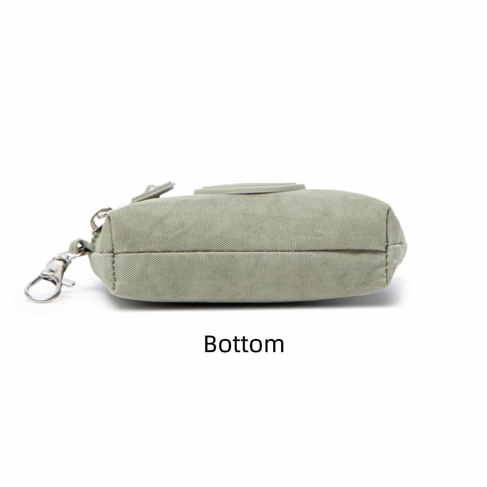 New Solid Color Women Wallet Nylon with Keychain Coin Purse Waterproof Zipper Clutch Ladies