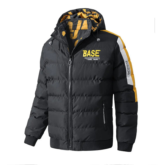 Men Autumn Winter Jacket Brand Warm Comfortable Down Jacket Removable Hat Double Sided Outerwear Men's New Cotton Padded Parkas