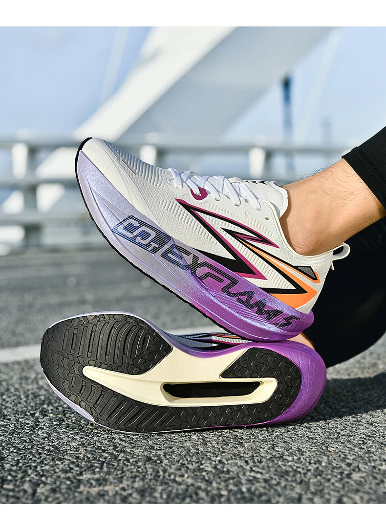 Men Running Shoes Carbon Plate Speciality Marathon Sports Breathable Lightweight Women's Comfortable Nonskid Leisure Sneakers