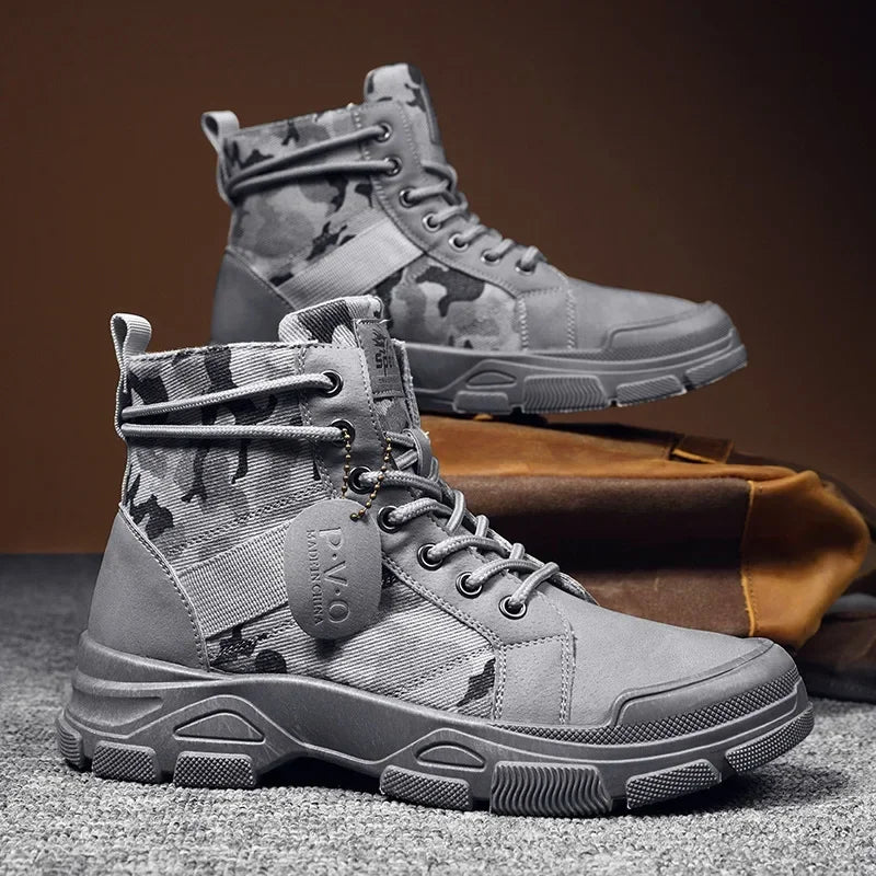 2024 New Men Military Tactical Men's Boots Special Force PU Leather Waterproof Desert Combat Ankle Boot Army Work Men Shoes EVA