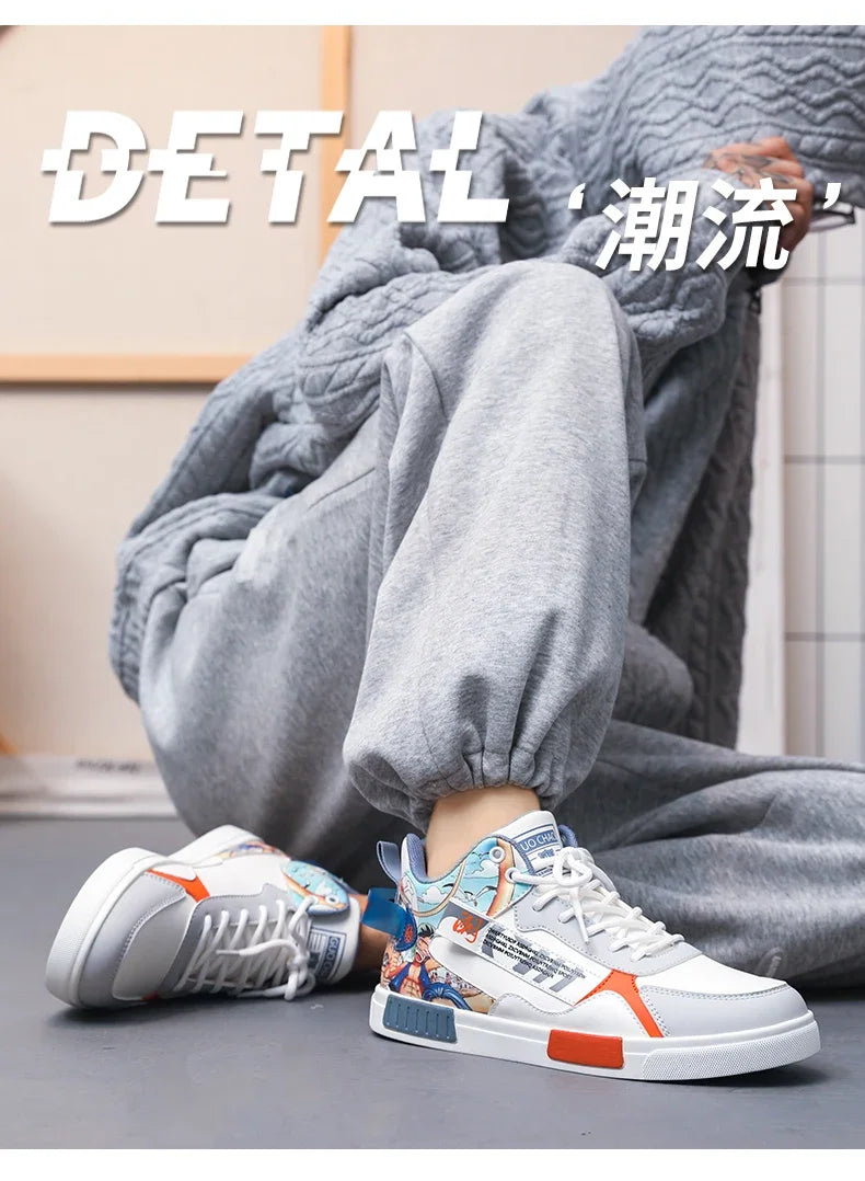Men Running Shoes High Top Anime Shoes Comfortable Casual Sneakers Men Skateboard Big Size Tenis Masculino Footwear Male