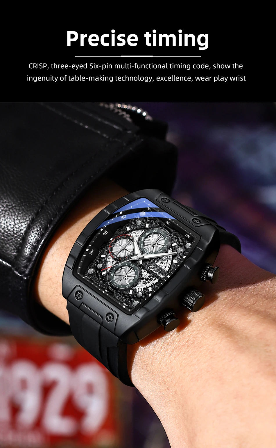 CHENXI 941 Sport Multifunction Military Men Silicone Quartz Wristwatch Male Luminous Waterproof Clock Watches Relogio Masculino