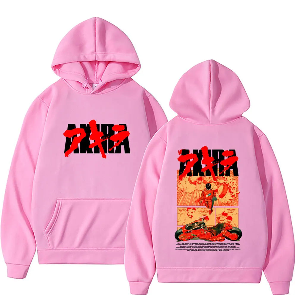 Japanese Science Fiction Cartoon Movie Anime Akira Shotaro Kaneda Graphic Hoodie Men Women Cotton Oversized Pullover Sweatshirt BAZAARHUBO