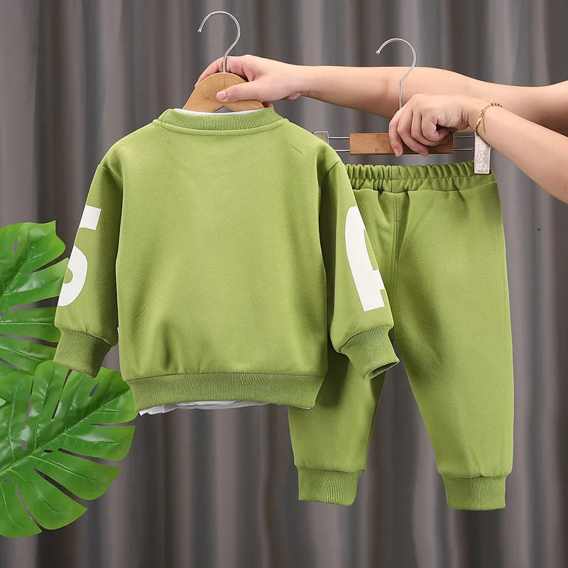 1-5T Boys' Fashion Set children's autumn clothes casual Girls'pullover Top and Pant Outfit for kids clothing two-piece sets