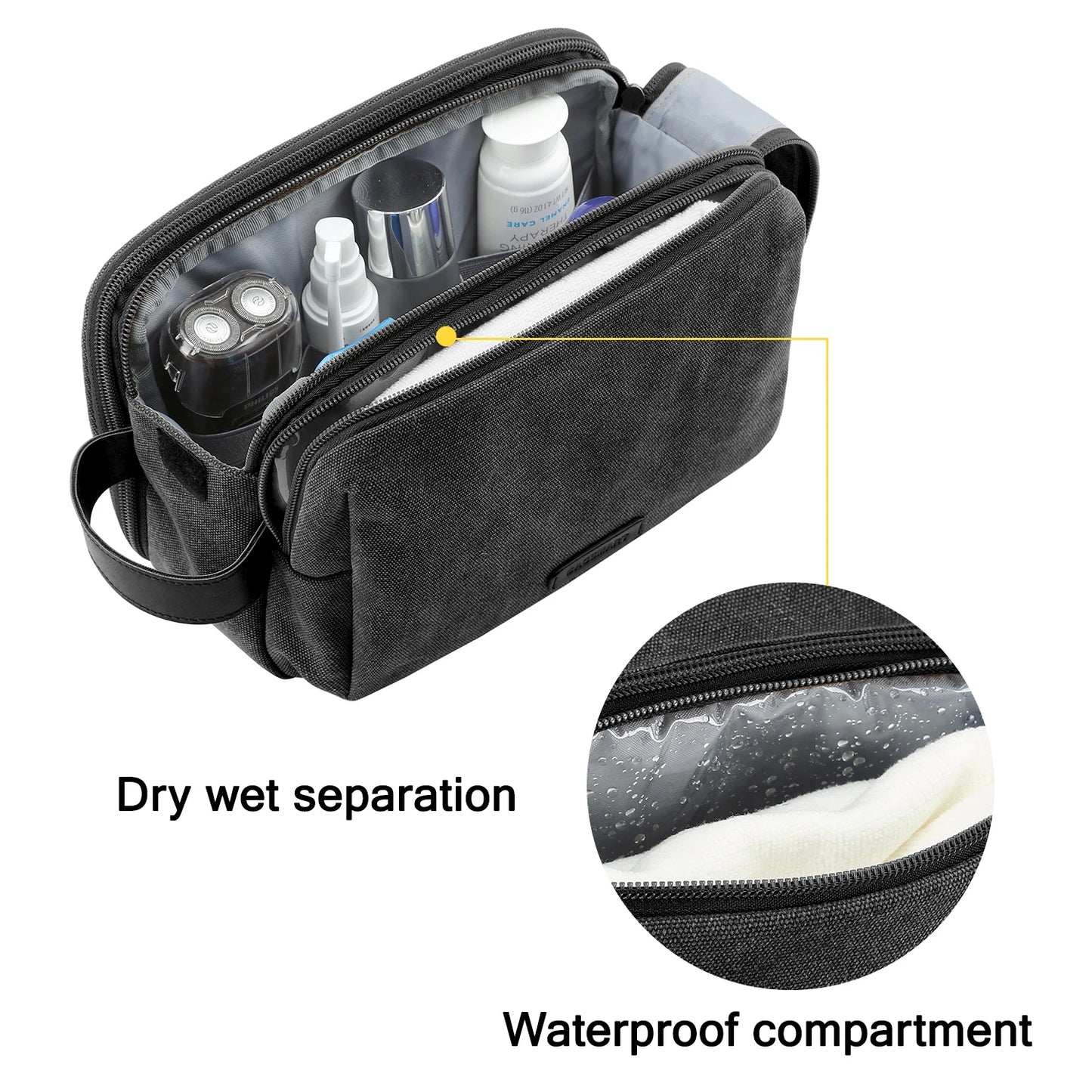 BAGSMART Toiletry Bag for Men Multifunction Outdoor Travel Cosmetic Bag Women Waterproof Makeup Bag Wash Pouch Handbag Organizer