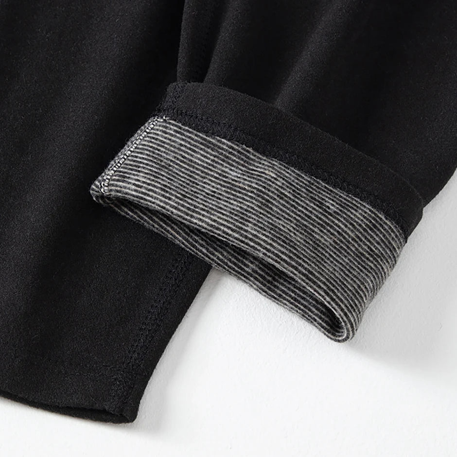 2-piece Autumn And Winter Men's Plus Size 1xl-6XL Thermal Underwear Set For Obese Men Black Plus Fat Long Sleeved Top And Pants