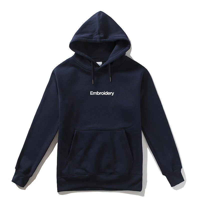 Top Quality Custom Embroidery Cotton Hoodie Your Design Brand Company Logo Text Men Womens Thick Fleece Warm Sweatshirt 350gsm