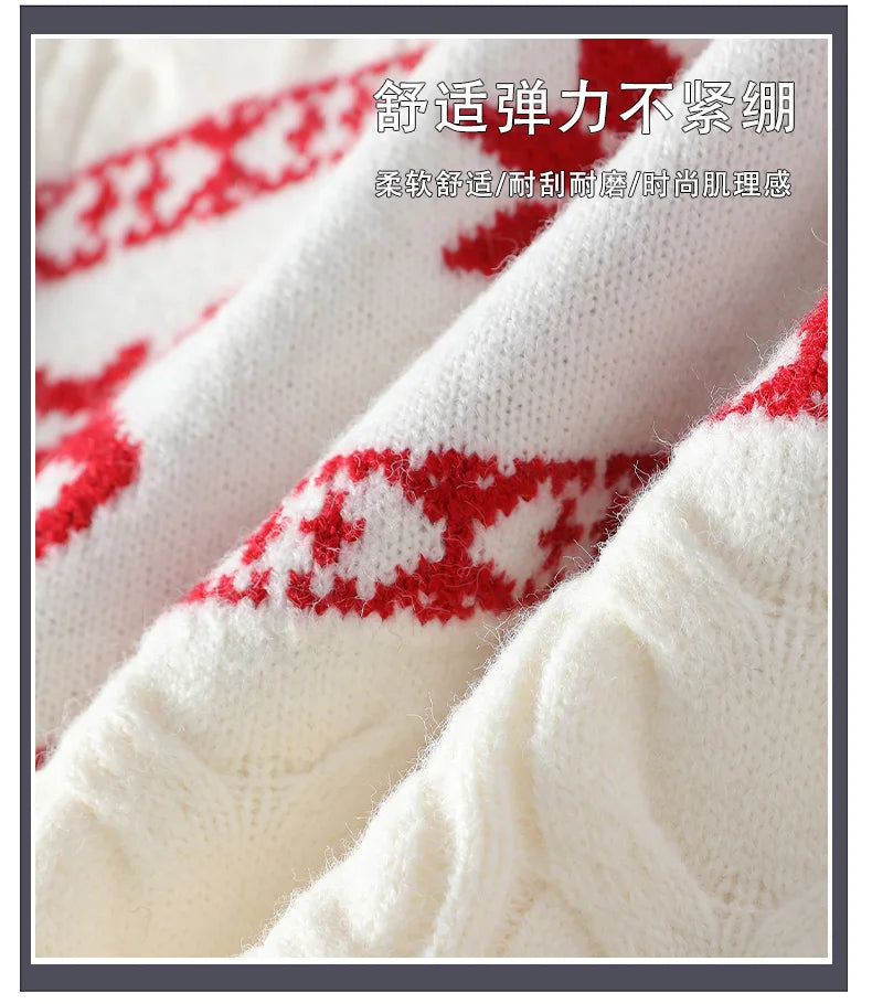 2024 Winter sweater new High End Luxury Cashmere Sweater Men Thick Warm Mens Sweaters With Deer Korean Harajuku Christmas Jumper