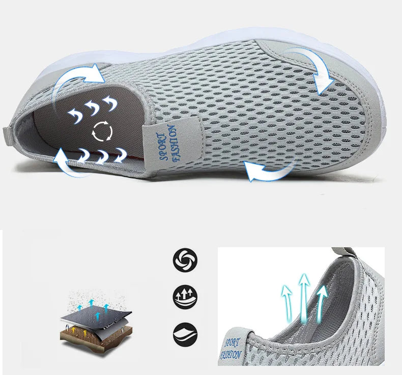 Lightweight Flat Sneakers Men Outdoor Walking Sneakers For Men Summer Large Size 48 Men's Loafers Casual SneaKers Women Male