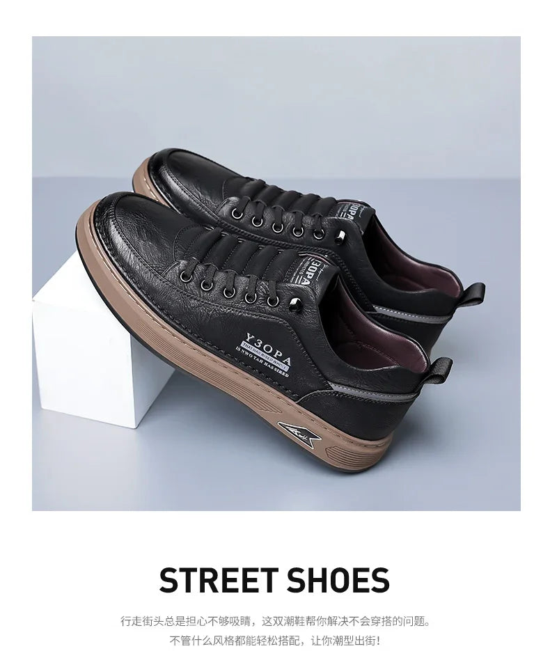 Luxury Casual Business Tennis Loafers Sneakers Moccasins Social Outdoor Fashion Shoes For Men  Men's Genuine Leather Shoes