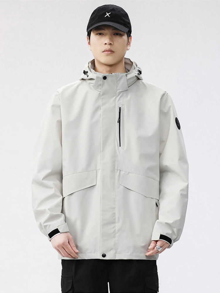 2026 New Men's Jackets Detachable Hood Windbreaker Windproof Outdoor Coats With Breathable Inner Layer 5 Colors