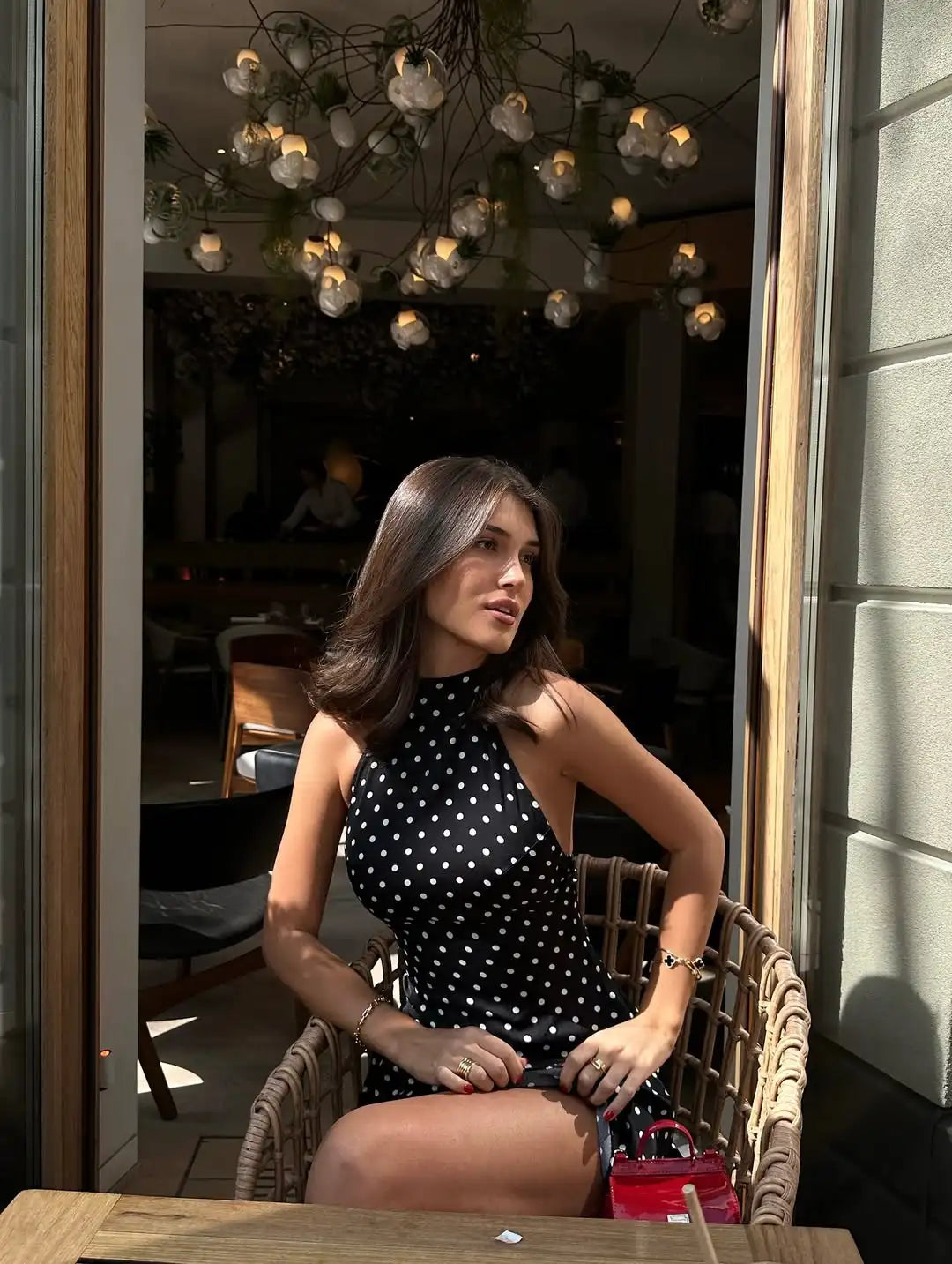 Talenza Polka Dot Mini Dress For Women Summer Off Shoulder Sleeveless Backless Halter Dress Female Elegant Party Slim Dress 2025