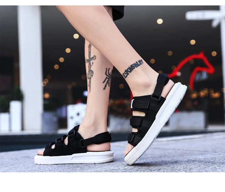 Men's Beach Open Toe Shoes Sandals High Quality Non-slip Men Slippers Breathable Two Uses Male Footwear Mens Summer Outdoor Shoe