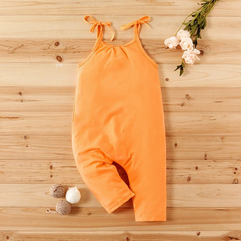 New Fashion Kids Baby Girls Strap Cotton Romper Toddler Sling Jumpsuit Harem Trousers Lace Up Sport Casual Loose Summer Clothes