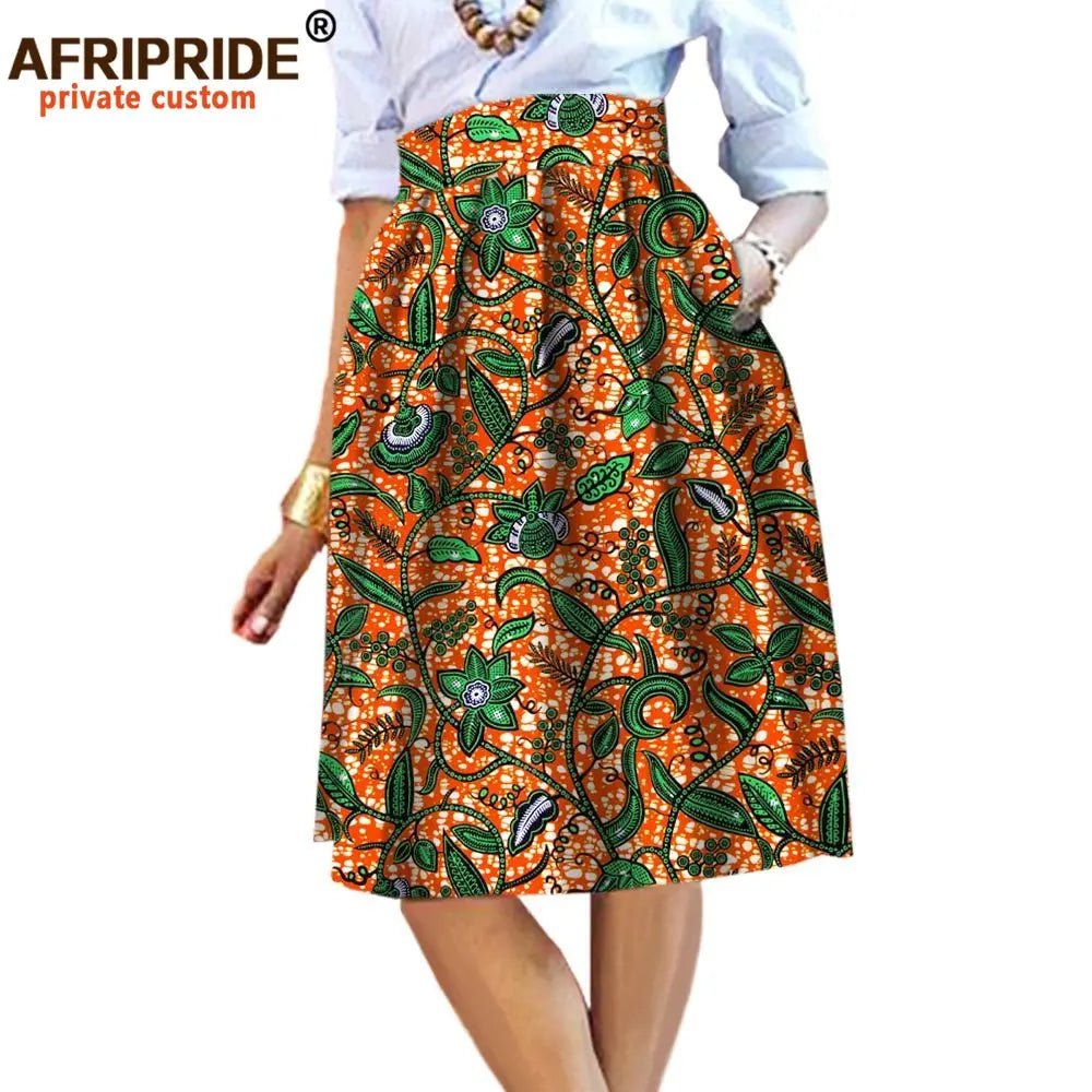 2026 Summer Original African Style Garment Midi Skirt for Women Private Custom High Quality Batik Cotton Femmal Clothing A722704
