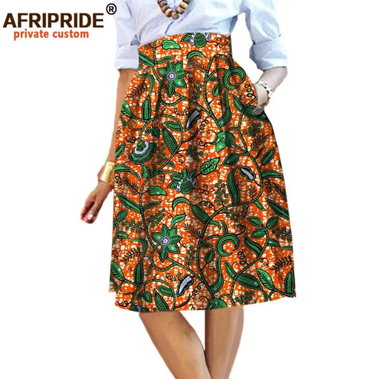 2026 Summer Original African Style Garment Midi Skirt for Women Private Custom High Quality Batik Cotton Femmal Clothing A722704