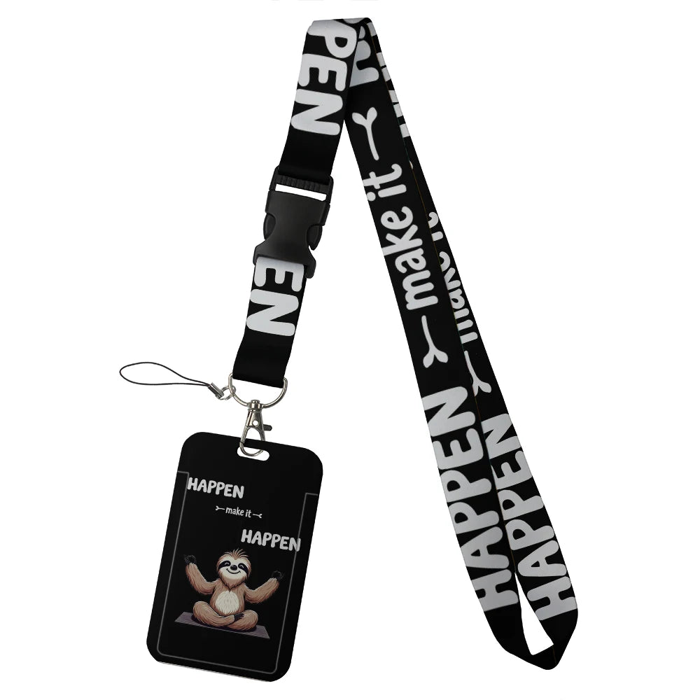 quotation card holder Lovely hanging rope  ID pass hang accessories holder lanyard Student  Bus passr protective Case