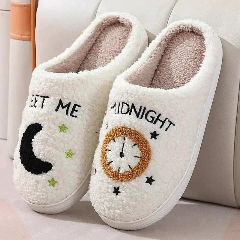 House Fuzzy Slipper Men Male Ghost Face Blue Evil Eye Home Shoes Plush Winter Warm Indoor Floor Non Slip Women Female Halloween