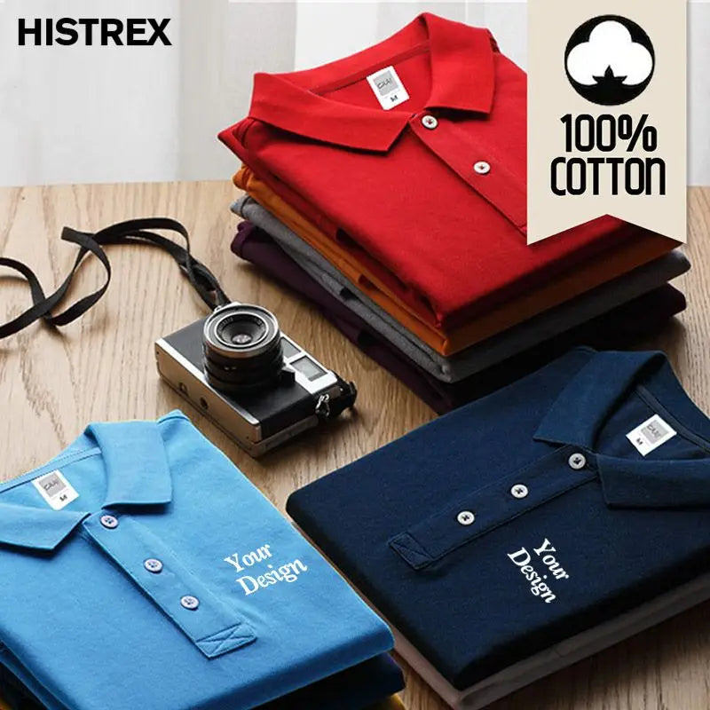Quality Custom Polo 100% Cotton Print Your Brand Design Logo Company Group Team Slogan Text PoloShirt Work Wear Uniform 230gsm