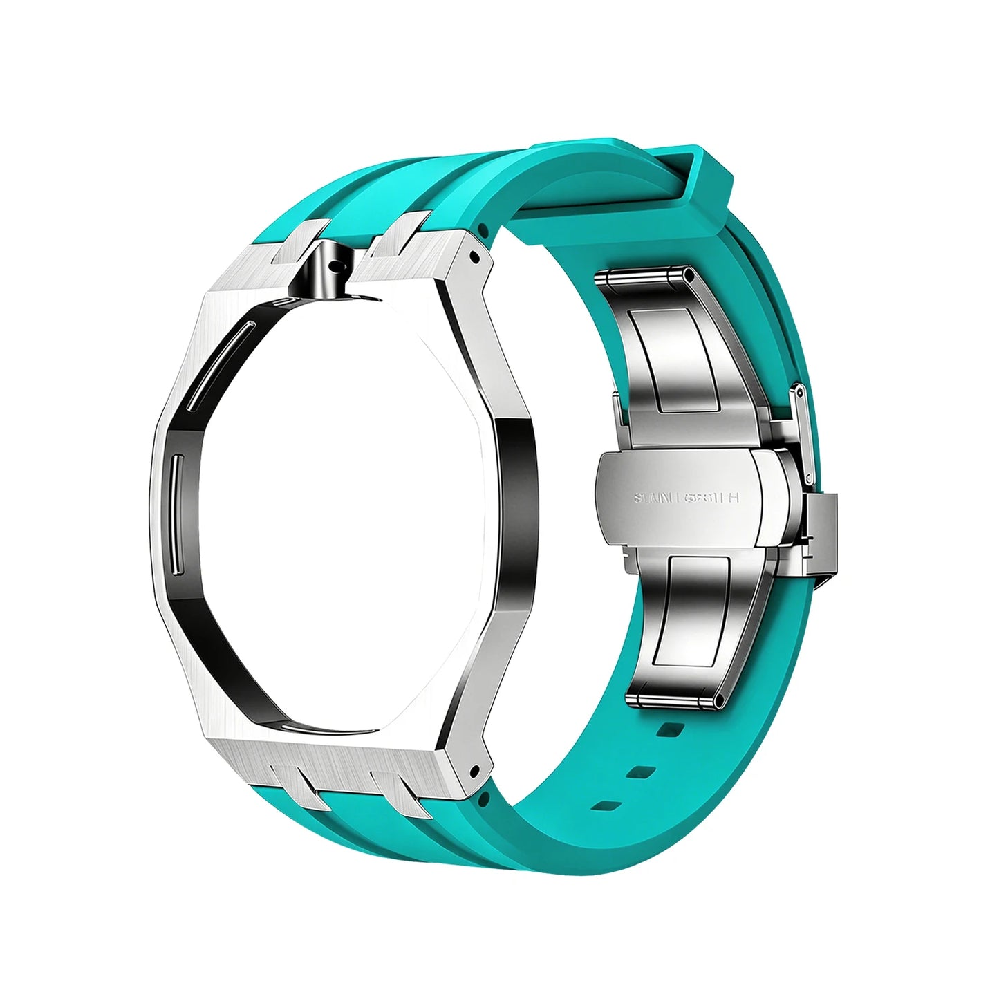 Luxury Stainless Steel Case Silicone Strap Modification Kit for Swatch X AP Royal POP Pocket Watch Transformation Wristwatch