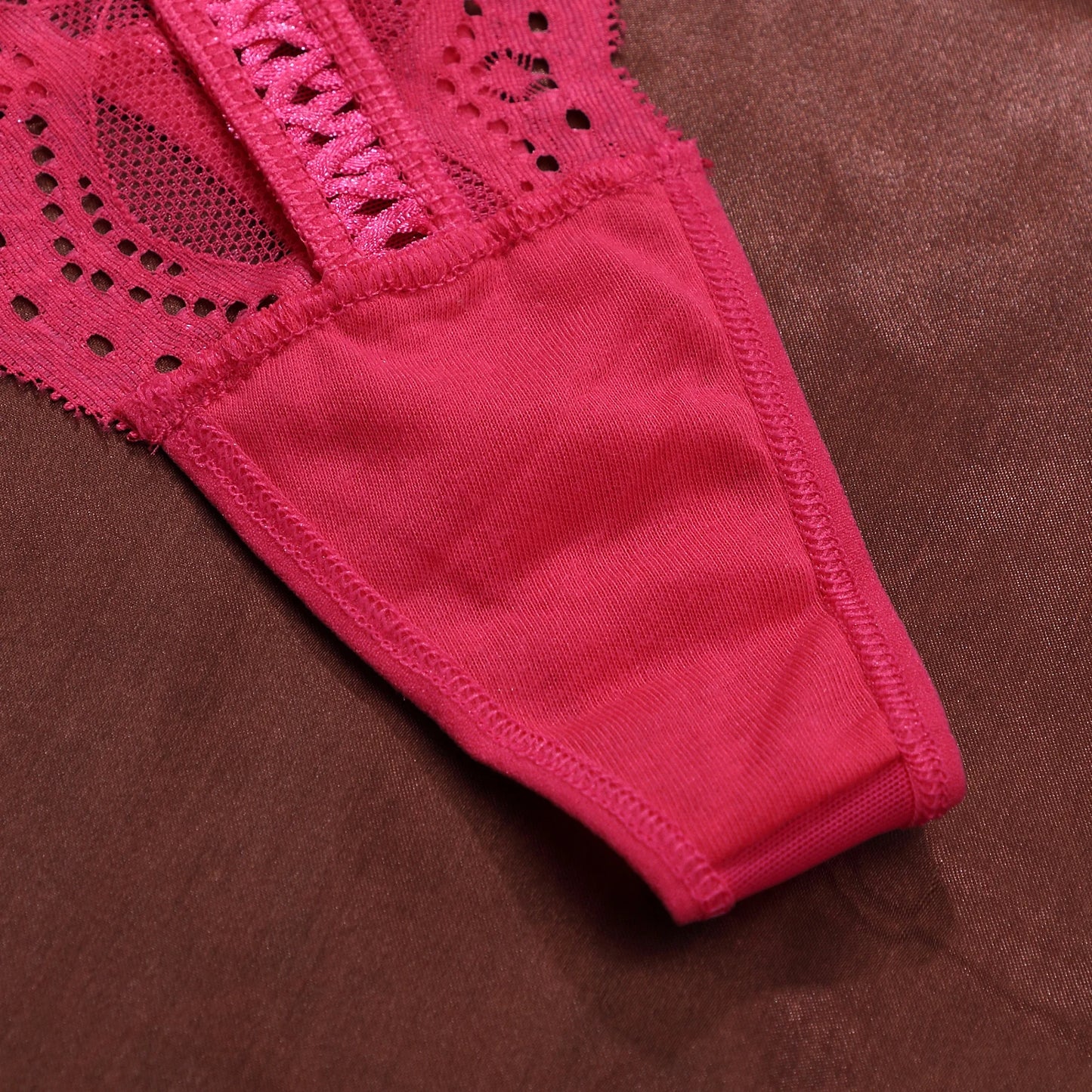 Detachable And Adjustable Waistband  Lace Trim Underwear Women Sexy Low Waist Perspective Temptation Thong Bow Lingerie
