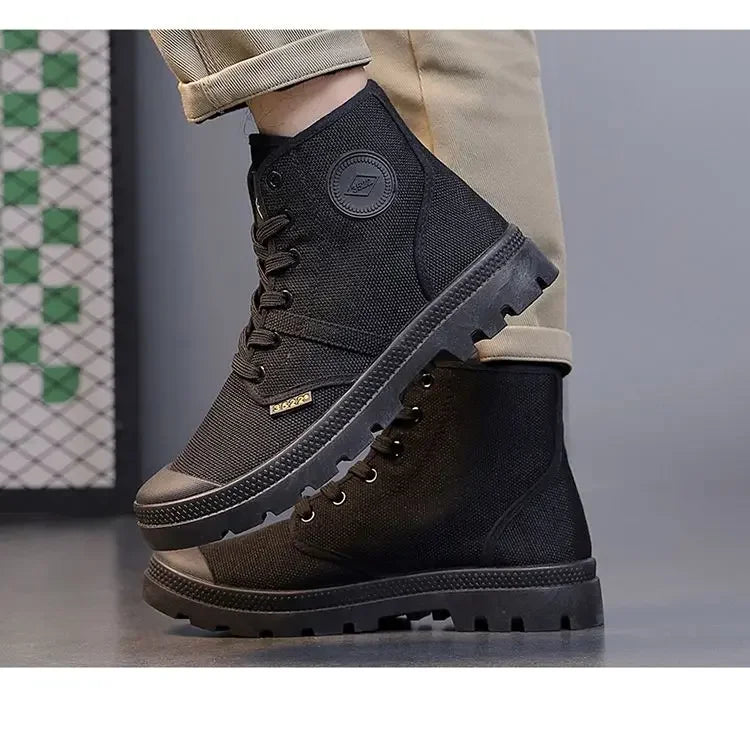 Male Shoes Hiking Outdoor Rubber Men's Boots Lace Up Original Deals Vintage In Promotion Y2k Offers Trendy 2025 Footwear New