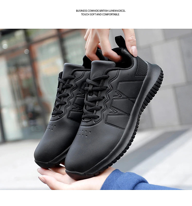 Chef shoes four season soft-sole anti-slip oil-proof waterproof portable kitchen work shoes fashion plus size casual men's shoes
