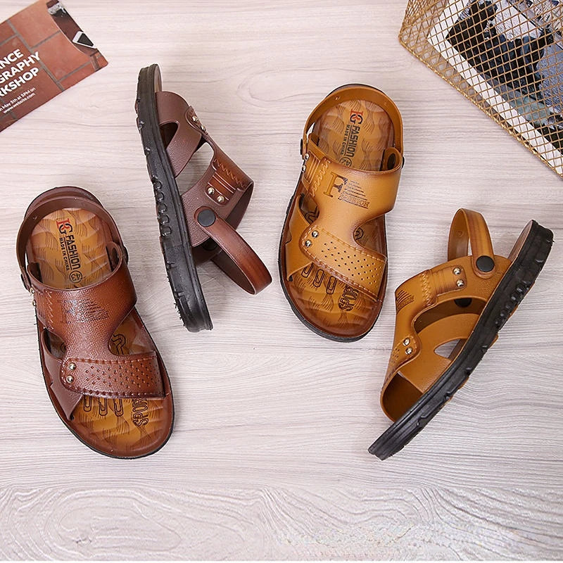 Men's Beach Open Toe Shoes Sandals High Quality Non-slip Men Slippers Breathable Two Uses Male Footwear Mens Summer Outdoor Shoe