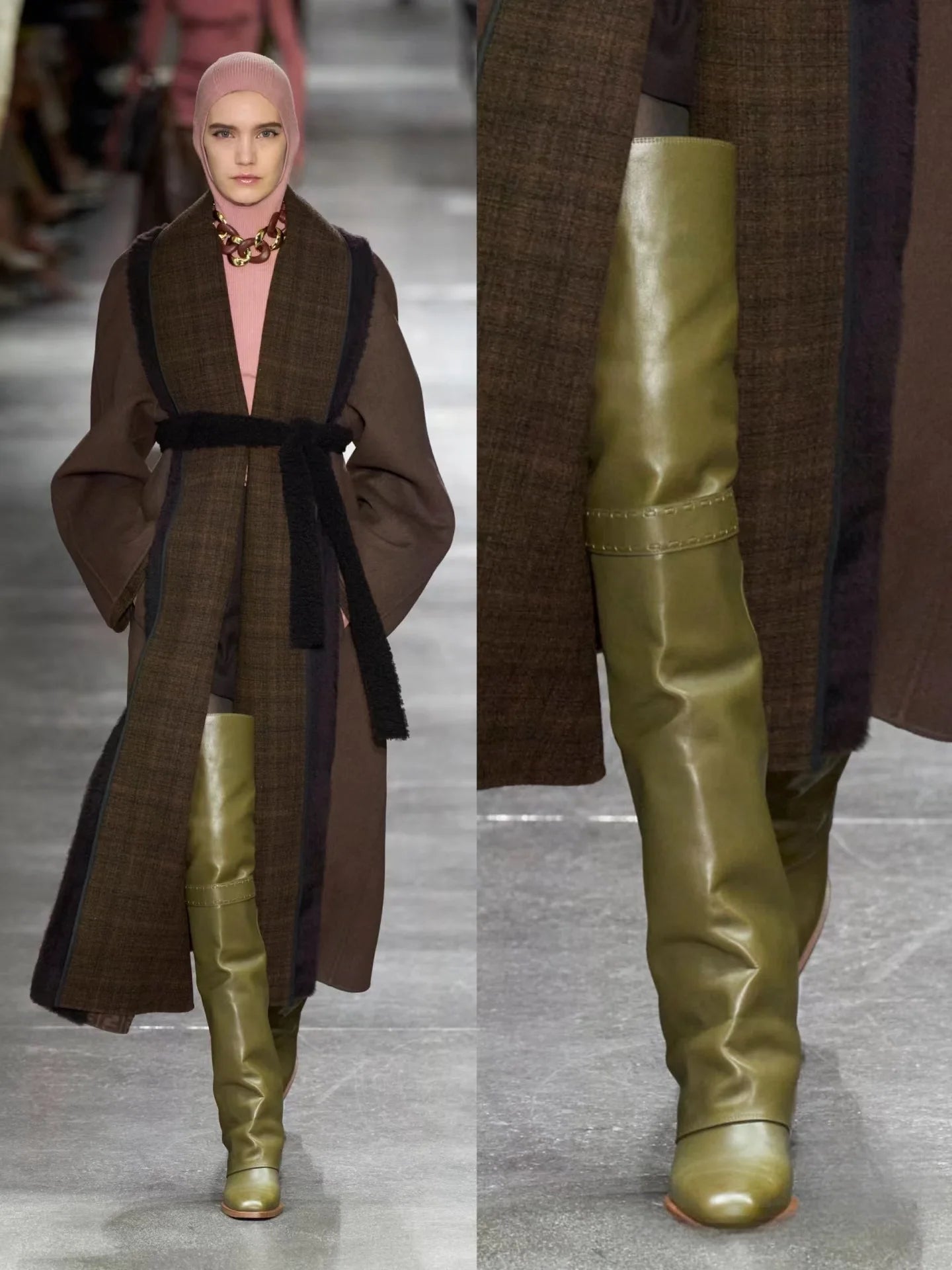 Elegant Temperament of European and American Women, Thick High Heels, Skirt Hem, Knee High Boots, Oversized Retro Knight Boots