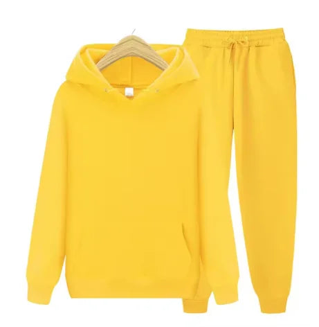 2026 men's autumn and winter casual two-piece hooded sweatshirt and pocket pants regular fit outdoor sports set BAZAARHUBO