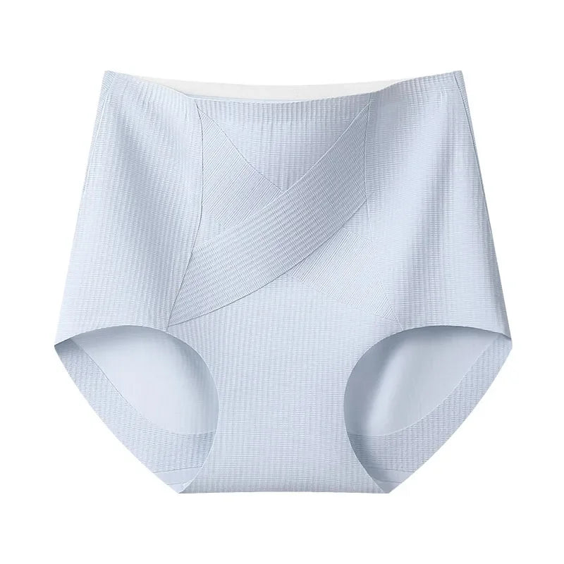 High Waisted Seamless Panties for Women Tummy Control Pure Cotton Non Roll Waistband Butt Lifting Shaping Underwear