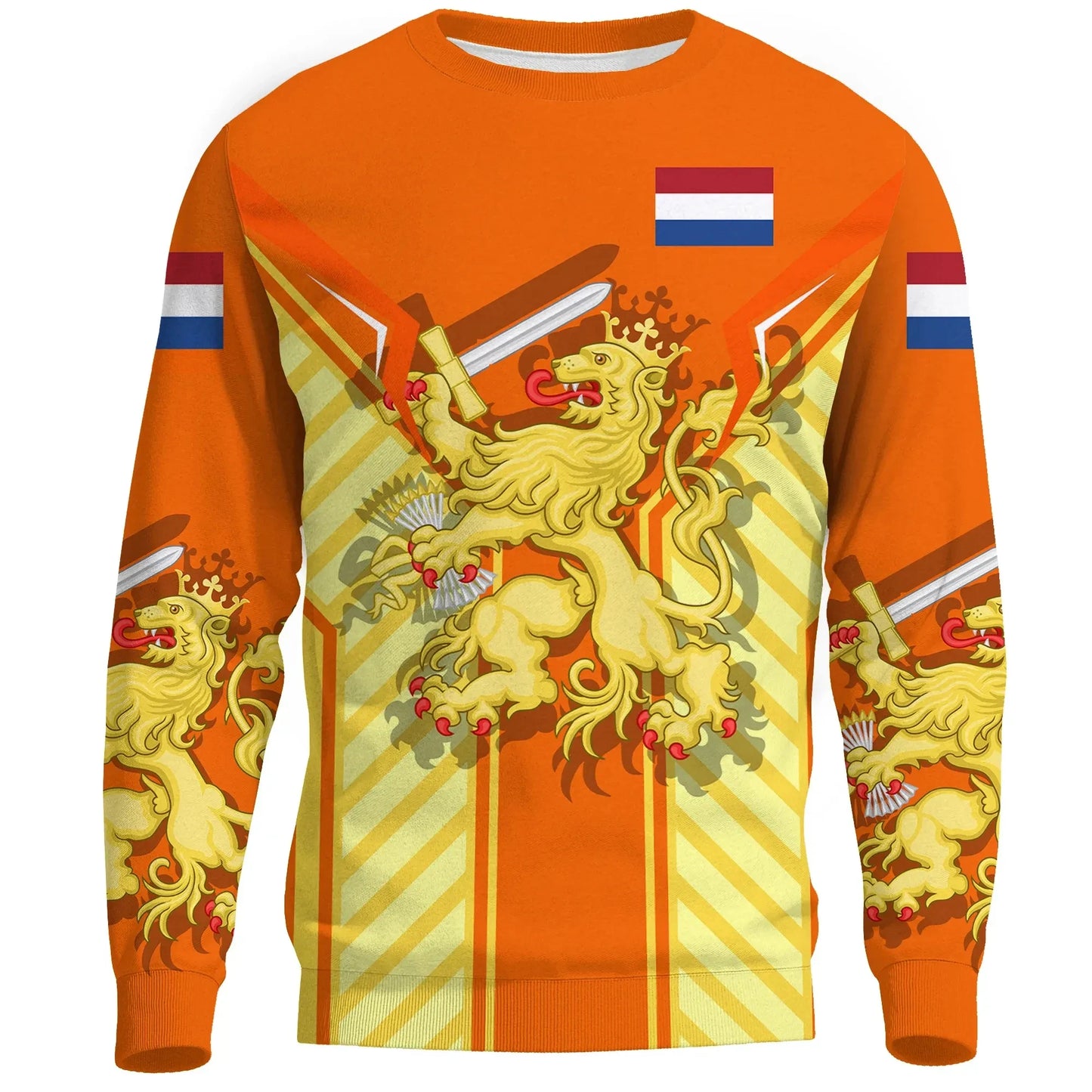Pullover Sweatshirt For Men Netherlands NL Flag Emblem 3D Printed Long Sleeve Tracksuit O-Neck Pullover Casual Loose Sweatshirts