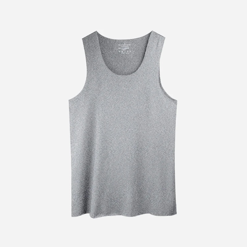 Men's Thin Vest U-Neck European and American Style Large Size Men's Seamless Undershirt Breathable Quick-Dry Sports Underwear