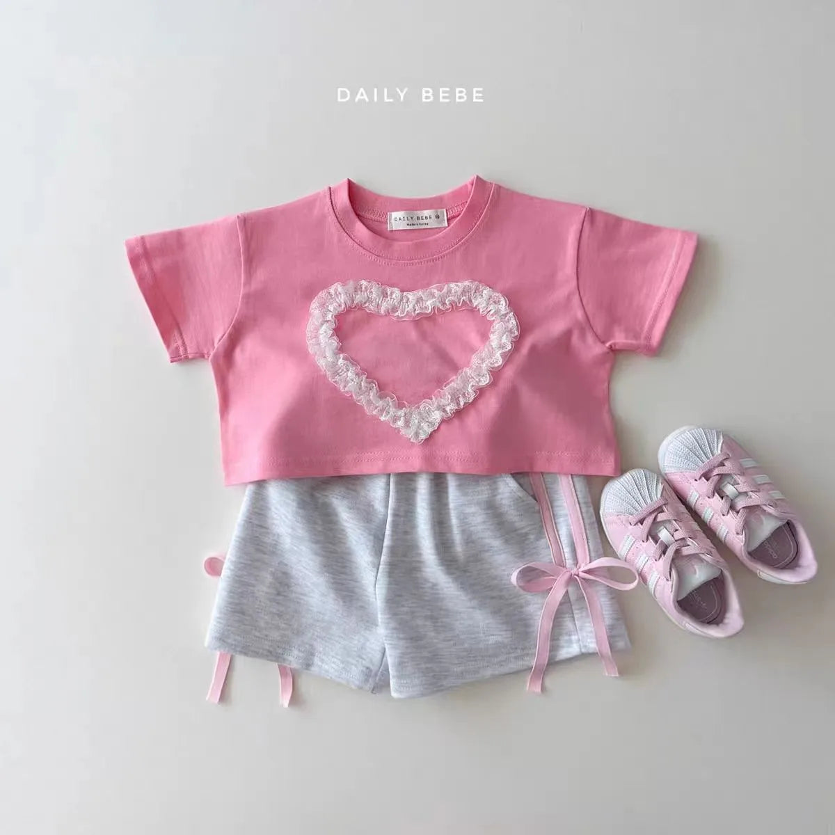 K2453 Summer Fashionable Thin Baby Girls' Loose Fit Casual Shorts with Butterfly Knot Waist Cute Trendy Unisex Kids' Clothing