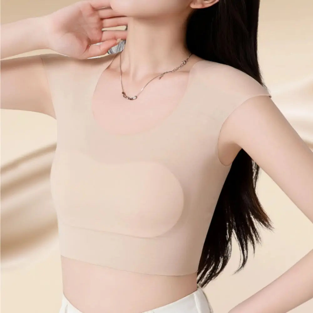 Simple Seamless Right-angle Shoulder Bra Chest Binder Invisible Shoulder Pad Vest Bustier Lingerie Wireless Bra Oversize